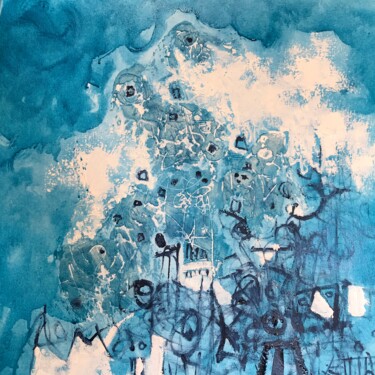 Картина под названием "La foule face à la…" - Jean Brisé, Подлинное произведение искусства, Акрил Установлен на Деревянная р…