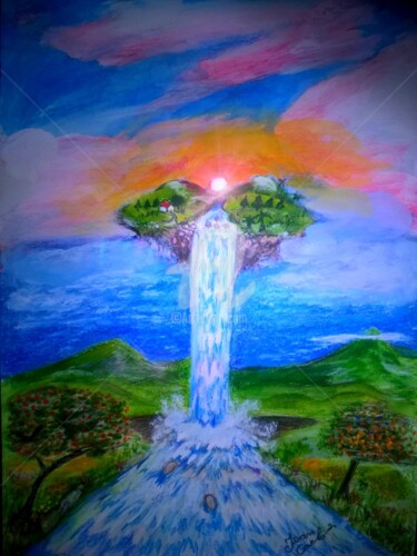 Pintura intitulada "cachoeira-do-ceu.jp…" por Jean Carlo Pereira, Obras de arte originais