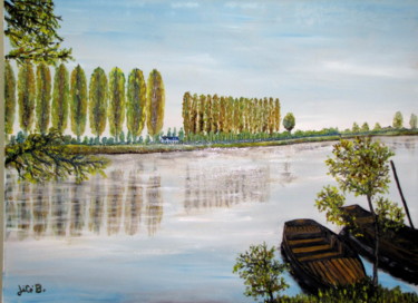 Peinture intitulée "" La Loires à Genne…" par Jicé B., Œuvre d'art originale, Huile