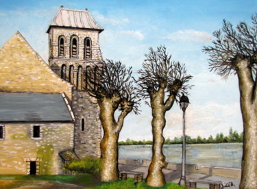 Peinture intitulée "" La Loire au Thour…" par Jicé B., Œuvre d'art originale, Huile