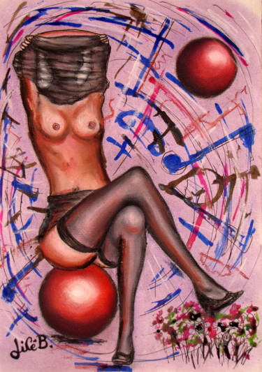 Peinture intitulée "" Les bas de soie n…" par Jicé B., Œuvre d'art originale