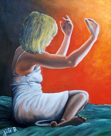 Peinture intitulée "" Méditation "" par Jicé B., Œuvre d'art originale, Pastel