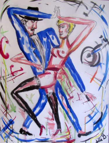 Painting titled "" Tango party "" by Jicé B., Original Artwork, Ink