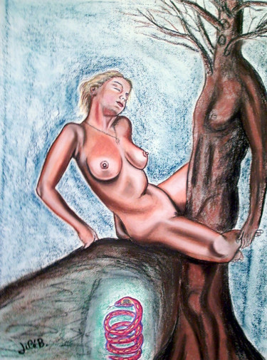 Painting titled "" Fantasme écolo. "" by Jicé B., Original Artwork, Pastel