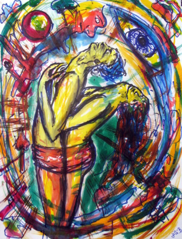 Painting titled "" Et......fusion "" by Jicé B., Original Artwork, Ink