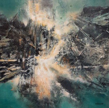 Painting titled "COMBUSTION N°2" by Jean Charles Chédozeau, Original Artwork, Oil
