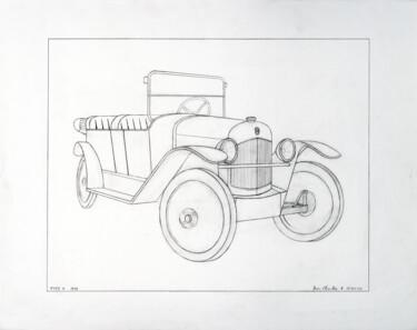Tekening getiteld "Type A 1919" door Jean-Charles Hecquet, Origineel Kunstwerk, Potlood