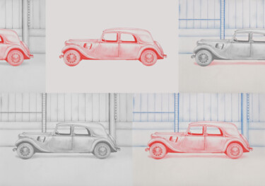 Drawing titled "Motif Traction" by Jean-Charles Hecquet, Original Artwork, Pencil