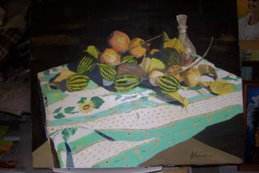 Ζωγραφική με τίτλο "Nat.morte aux fruit…" από Jean Chauvet, Αυθεντικά έργα τέχνης