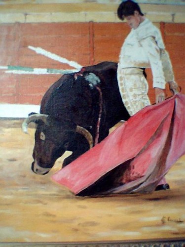 Malerei mit dem Titel "El Juli,le superbe" von Jean Chauvet, Original-Kunstwerk, Öl