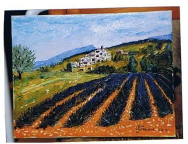 Peinture intitulée "Rustrel en Vaucluse" par Jean Chauvet, Œuvre d'art originale, Huile