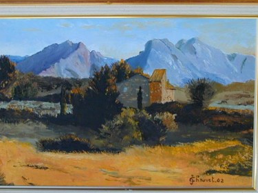 Painting titled "Dans les Alpilles,…" by Jean Chauvet, Original Artwork, Oil