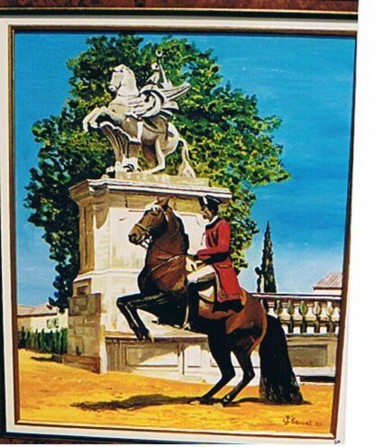Peinture intitulée "Beauté équestre" par Jean Chauvet, Œuvre d'art originale, Huile