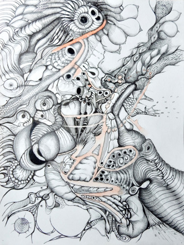 Desenho intitulada "Pouce-pied" por Jean-Chrétien Favreau, Obras de arte originais, Lápis