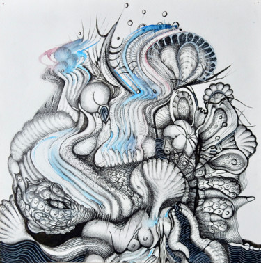 "Corail" başlıklı Resim Jean-Chrétien Favreau tarafından, Orijinal sanat, Kalem