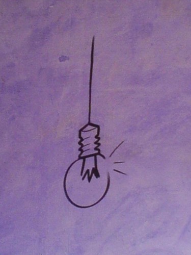Peinture intitulée "L'ampoule!" par Jean-Christophe Voisin, Œuvre d'art originale