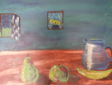 Peinture intitulée "Nature morte fruits…" par Jean-Christian Belcourt, Œuvre d'art originale, Acrylique