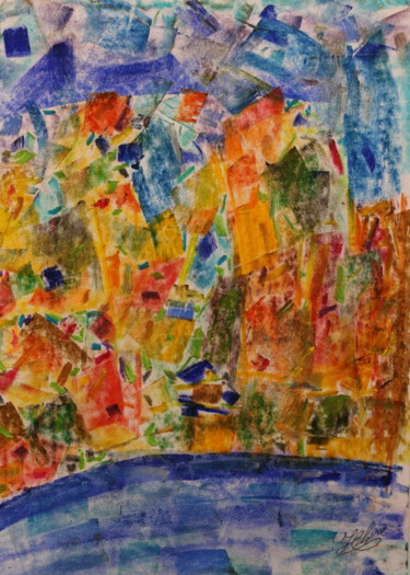 Peinture intitulée "6 / Soirée en bord…" par Jean-Christophe Hilaire, Œuvre d'art originale, Pastel