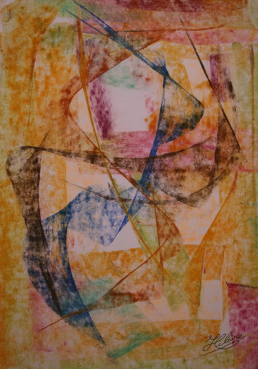 Malerei mit dem Titel "14 /  Puzzle Acroba…" von Jean-Christophe Hilaire, Original-Kunstwerk, Pastell