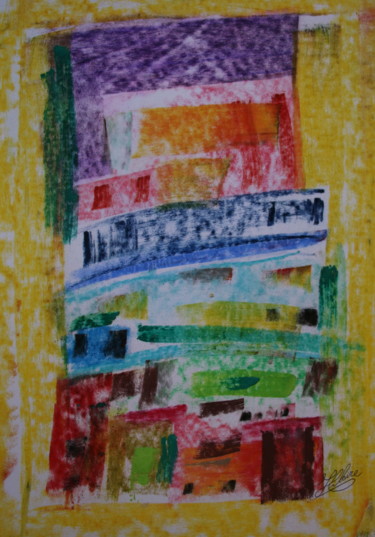 Peinture intitulée "28 / La Fenêtre Jau…" par Jean-Christophe Hilaire, Œuvre d'art originale, Pastel