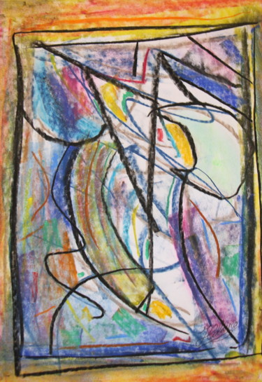 Malerei mit dem Titel "69 / Perroquet" von Jean-Christophe Hilaire, Original-Kunstwerk, Pastell