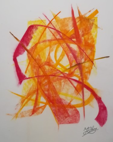 Peinture intitulée "120 / Etincelles Ca…" par Jean-Christophe Hilaire, Œuvre d'art originale, Pastel