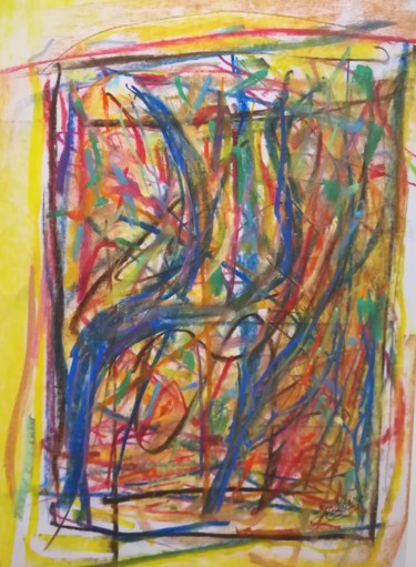 Peinture intitulée "127 / Les Arbres Da…" par Jean-Christophe Hilaire, Œuvre d'art originale, Pastel