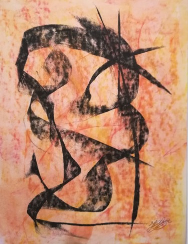 Peinture intitulée "128 / Le Tango Des…" par Jean-Christophe Hilaire, Œuvre d'art originale, Pastel