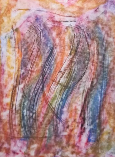 Peinture intitulée "139 / Trois Ombres" par Jean-Christophe Hilaire, Œuvre d'art originale, Pastel