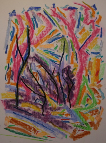 Peinture intitulée "271 / Dans les frim…" par Jean-Christophe Hilaire, Œuvre d'art originale, Pastel