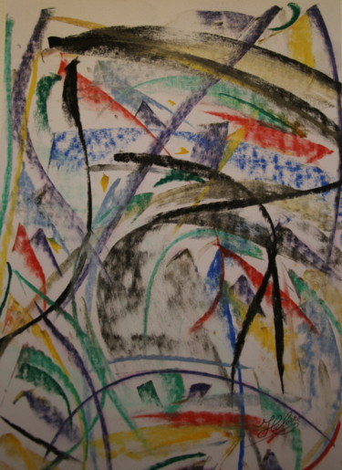 Malerei mit dem Titel "281 Promenade color…" von Jean-Christophe Hilaire, Original-Kunstwerk, Pastell