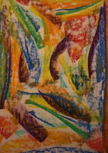 Peinture intitulée "Couleurs tourbillon…" par Jean-Christophe Hilaire, Œuvre d'art originale, Pastel