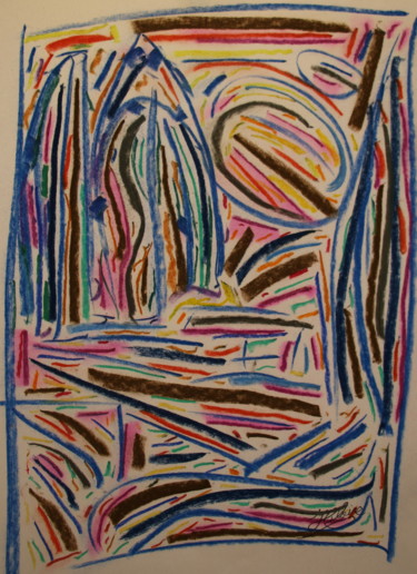294 / Quand se lève La Lune Peinture intitulée "294 / Quand se lève…" par Jean-Christophe Hilaire, Œuvre d'art originale, Pastel