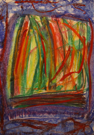 Peinture intitulée "296 A travers le hu…" par Jean-Christophe Hilaire, Œuvre d'art originale, Pastel