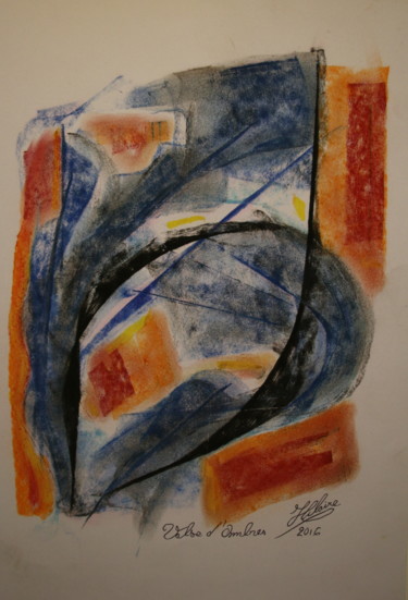 Peinture intitulée "303 / Valses d'ombr…" par Jean-Christophe Hilaire, Œuvre d'art originale, Pastel
