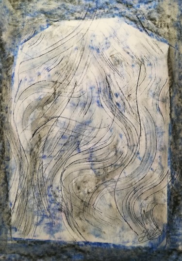 Peinture intitulée "327 Lumières bleues…" par Jean-Christophe Hilaire, Œuvre d'art originale, Pastel