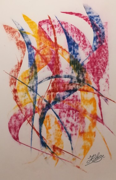 Painting titled "Lumineuses Acrobati…" by Jean-Christophe Hilaire, Original Artwork, Pastel