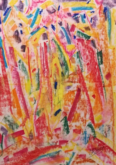 Balade au jardin / 359 Peinture intitulée "Balade au jardin /…" par Jean-Christophe Hilaire, Œuvre d'art originale, Pastel