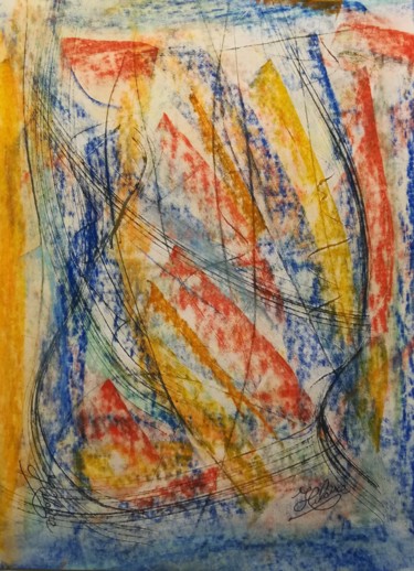 Peinture intitulée "Balym-Bagwé / 363" par Jean-Christophe Hilaire, Œuvre d'art originale, Pastel