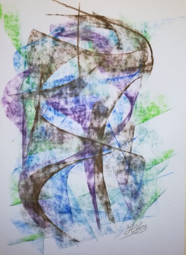Painting titled "Voluptueuses volute…" by Jean-Christophe Hilaire, Original Artwork, Pastel