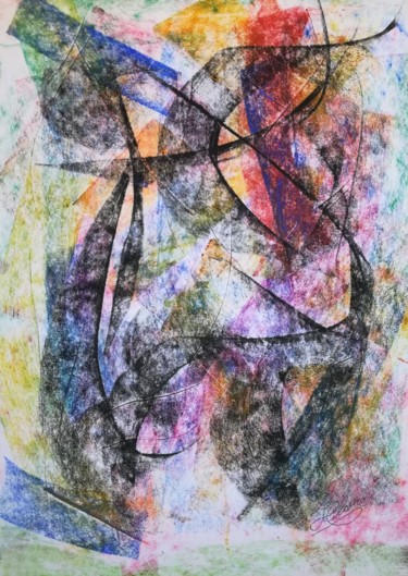 Painting titled "Tango Mystérieux /…" by Jean-Christophe Hilaire, Original Artwork, Pastel