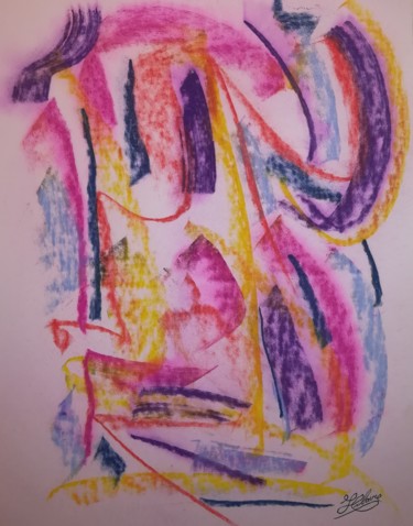 Painting titled "Le Masque Des Désir…" by Jean-Christophe Hilaire, Original Artwork, Pastel