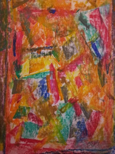 Peinture intitulée "Des Fleurs Contre L…" par Jean-Christophe Hilaire, Œuvre d'art originale, Pastel