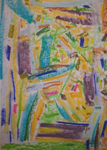 Quatre champs de violettes / 442 Peinture intitulée "Quatre champs de vi…" par Jean-Christophe Hilaire, Œuvre d'art originale, Pastel