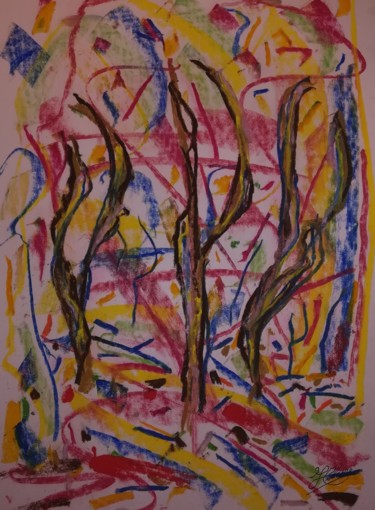 Painting titled "Un vent déchaîné /…" by Jean-Christophe Hilaire, Original Artwork, Pastel