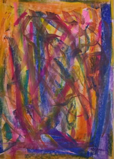 Peinture intitulée "Plumes de Songes /…" par Jean-Christophe Hilaire, Œuvre d'art originale, Pastel