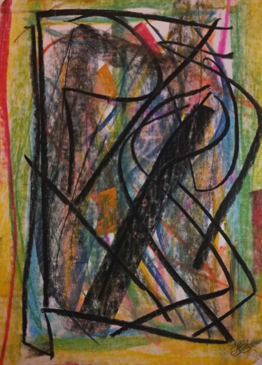 Etude pour un nu cubique / 457 Peinture intitulée "Etude pour un nu cu…" par Jean-Christophe Hilaire, Œuvre d'art originale, Pastel