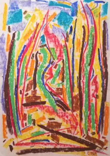 Malerei mit dem Titel "Sur le chemin de la…" von Jean-Christophe Hilaire, Original-Kunstwerk, Pastell