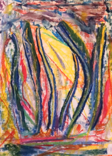 Картина под названием "Arbres à Voeux / 497" - Jean-Christophe Hilaire, Подлинное произведение искусства, Пастель