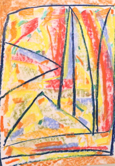 Peinture intitulée "Paysage De Mon Coeu…" par Jean-Christophe Hilaire, Œuvre d'art originale, Pastel